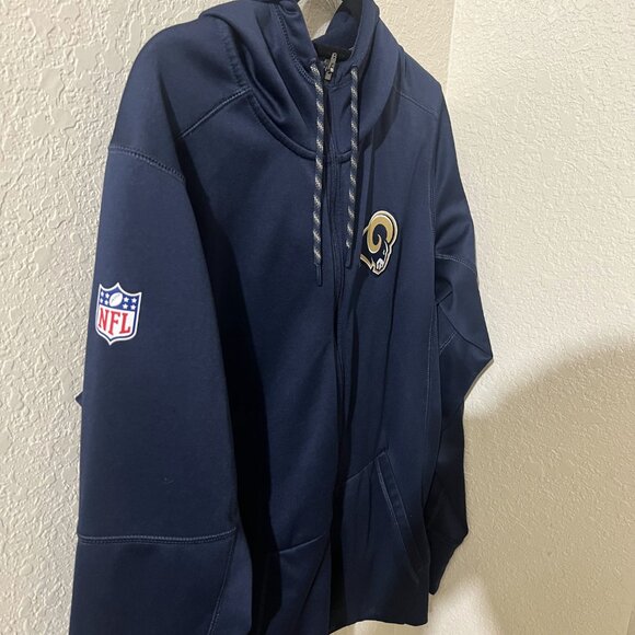 EUC Nike Los Angeles Rams On Field Zip-Up Thermal-Fit Jacket Apparel Navy Blue S - Picture 4 of 5
